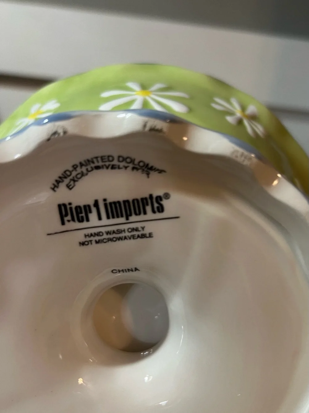 🌼 Pier 1 Imports Hand-Painted Floral Basket